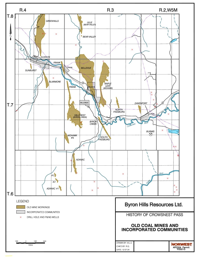 Old Coal Minesand Communities Map